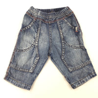 Blue Jeans with Elastic Waist - Boys 2-4 Months