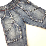 Blue Jeans with Elastic Waist - Boys 2-4 Months