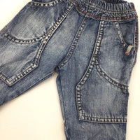 Blue Jeans with Elastic Waist - Boys 2-4 Months