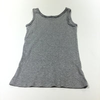Grey Ribbed Vest Top with Frill Detail - Girls 10-11 Years