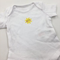 Sun White Short Sleeve Bodysuit - Girls 0-3 Months