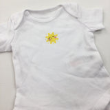Sun White Short Sleeve Bodysuit - Girls 0-3 Months
