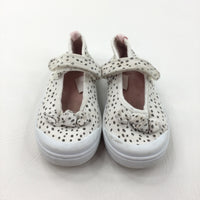 Black & White Spotty Shoes - Girls - Shoe Size 8