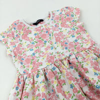 Colourful Flowers Pink Dress - Girls 2-3 Years