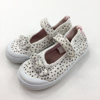 Black & White Spotty Shoes - Girls - Shoe Size 8