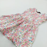 Colourful Flowers Pink Dress - Girls 2-3 Years