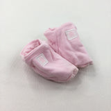 Star Pink Booties - Girls 0-3 Months