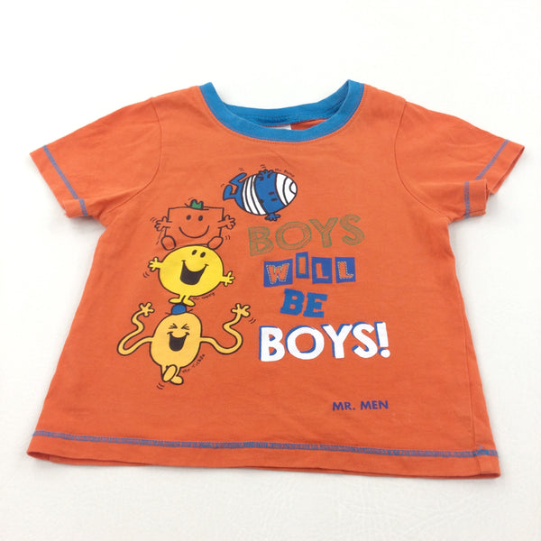 'Boys Will Be Boys' Mr Men Orange & Blue T-Shirt - Boys 12-18 Months