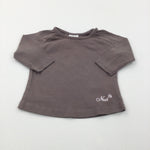 'Next' Brown Long Sleeve Top - Girls 3-6 Months