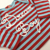 'Dream Boy' Blue & Red Stripe Long Sleeve Top - Boys 0-3 Months