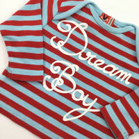 'Dream Boy' Blue & Red Stripe Long Sleeve Top - Boys 0-3 Months