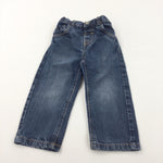 Mid Blue Denim Jeans with Adjustable Waistband - Boys 12-18 Months