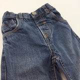 Mid Blue Denim Jeans with Adjustable Waistband - Boys 12-18 Months