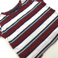 Burgundy, Navy & White Stripe T-Shirt - Boys 0-3 Months