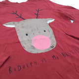 'Rudolph Is My Bestie' Red Long Sleeve Christmas Top - Boys 2-3 Years