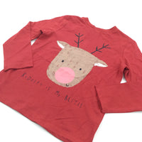 'Rudolph Is My Bestie' Red Long Sleeve Christmas Top - Boys 2-3 Years