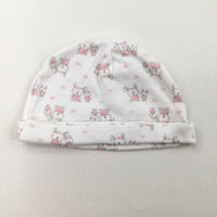 Bunnies Pink & White Hat - Girls 0-3 Months