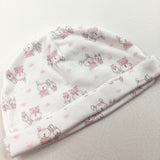 Bunnies Pink & White Hat - Girls 0-3 Months