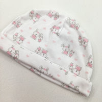 Bunnies Pink & White Hat - Girls 0-3 Months