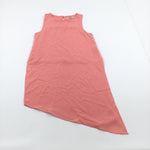 Coral Blouse with Long Floaty Overlay - Girls 11 Years
