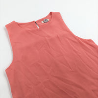 Coral Blouse with Long Floaty Overlay - Girls 11 Years