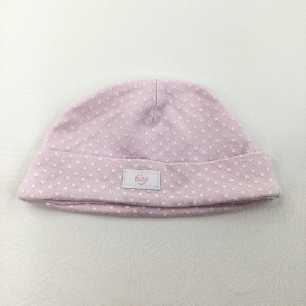 'Tiny' Pink & White Hat - Girls 0-3 Months