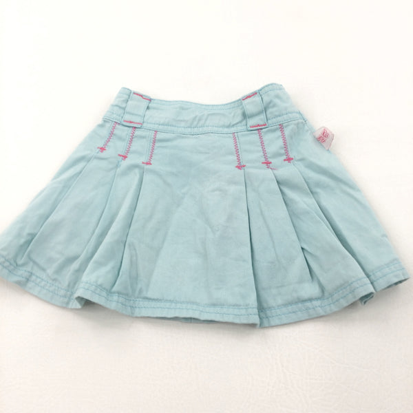 Blue Cotton Twill Skirt - Girls 12-18 Months