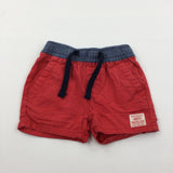 Red Cotton Shorts - Boys 3-6 Months