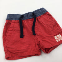 Red Cotton Shorts - Boys 3-6 Months