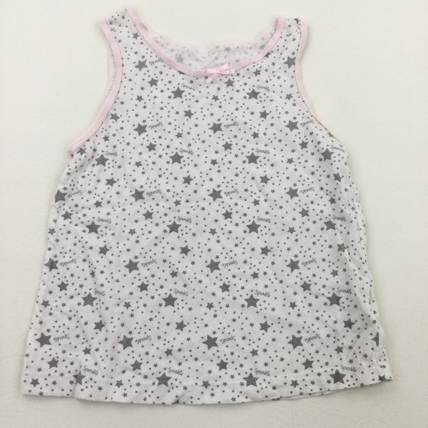 'Sparkle' Grey & White Vest - Girls 7-8 Years