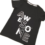 'Awesome' Black T-Shirt - Girls 7-8 Years