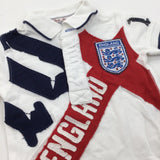 England Football Team White, Navy & Red Polo Shirt - Boys 3-6 Months