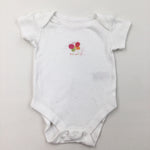 Butterfly White Short Sleeve Bodysuit - Girls 0-3 Months