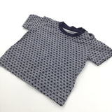 Diamond Patten Grey & Navy T-Shirt - Boys 6-9 Months