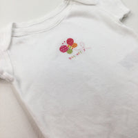 Butterfly White Short Sleeve Bodysuit - Girls 0-3 Months