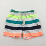 Colourful Striped Lightweight Jersey Shorts - Boys 3-6 Months