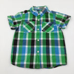 Green & Blue Checked Shirt - Boys 3-4 Years