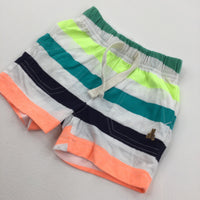 Colourful Striped Lightweight Jersey Shorts - Boys 3-6 Months