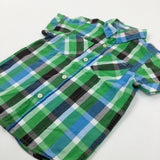 Green & Blue Checked Shirt - Boys 3-4 Years