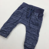 Blue Mottled Tracksuit Bottoms - Boys 3-6 Months