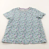 Flowers Pastels White T-Shirt - Girls 6-7 Years