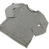 Charcoal Grey & White Striped Long Sleeve Top - Girls 9-12 Months