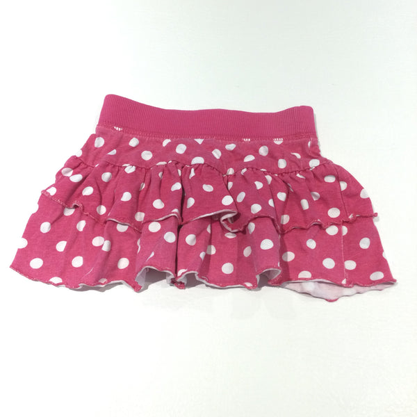 Pink & White Spotty Jersey Ra-Ra Skirt - Girls 9-12 Months