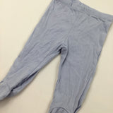 Blue Trousers with Enclosed Feet - Boys 3-6 Months