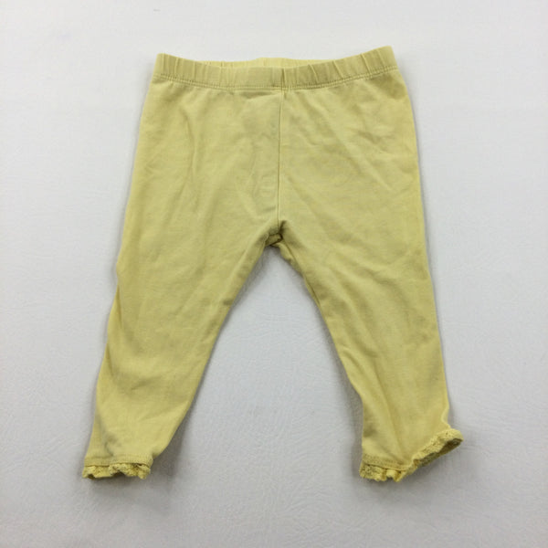 Yellow Leggings with Frilly Hems - Girls 3-6 Months