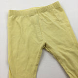 Yellow Leggings with Frilly Hems - Girls 3-6 Months