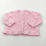 Pink Speckled Knitted Cardigan - Girls 6-9 Months