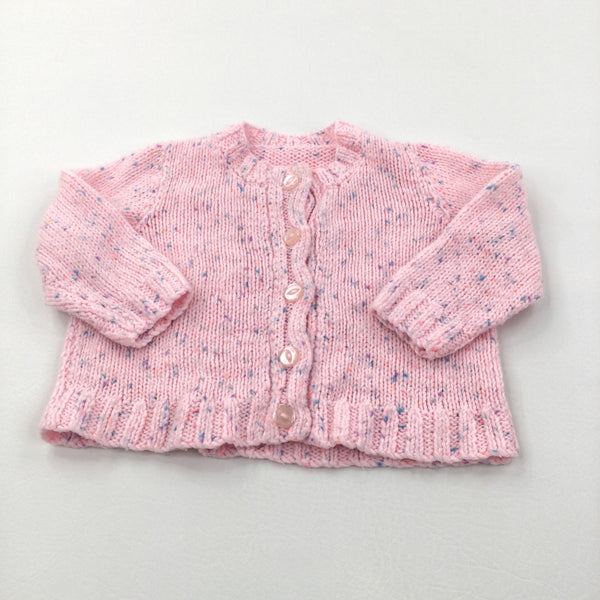 Pink Speckled Knitted Cardigan - Girls 6-9 Months