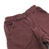 Burgundy Trousers with Adjustable Waistband - Boys 11-12 Years