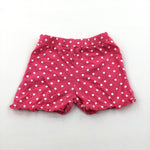 Spotty Pink & White Lightweight Jersey Shorts - Girls 3-6 Months